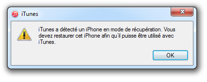 iPhone en mode récupération