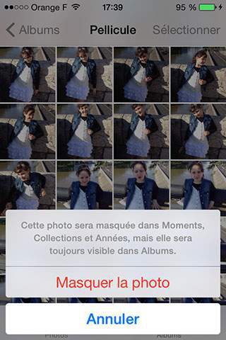 Masque une photo dans album iPhone