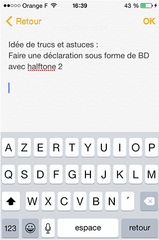 notes sur iphone