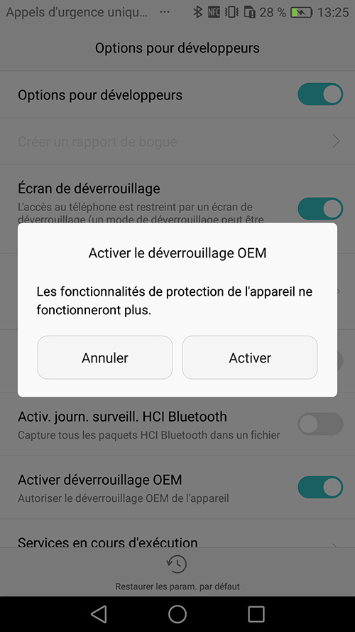 Déverrouillage OEM android