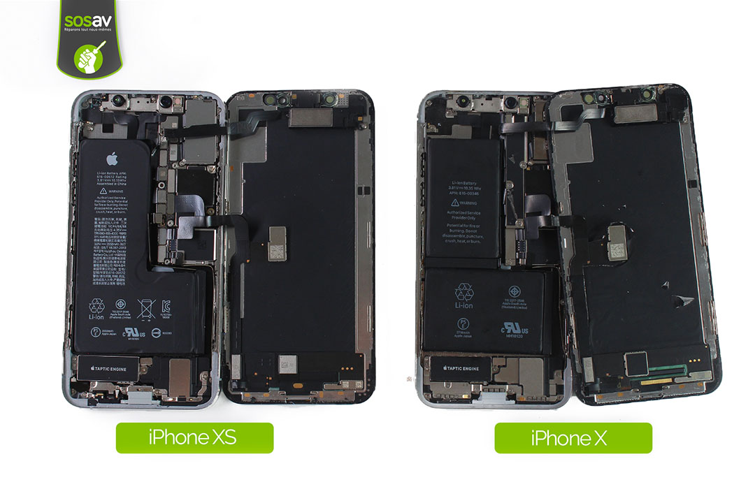 Démontage des iPhone XS/XS Max : deux smartphones, deux batteries bien  différentes