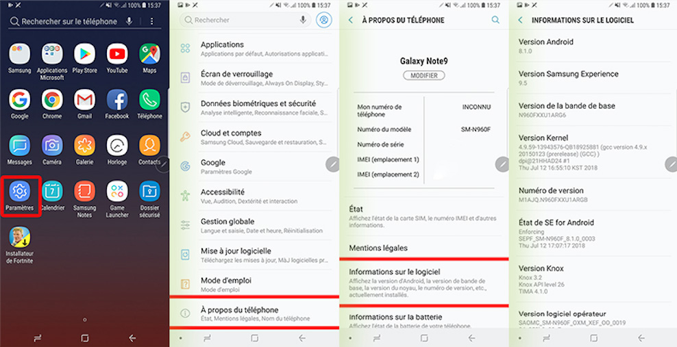 connaitre sa version android