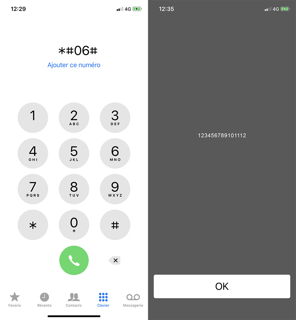 Comment trouver imei iphone