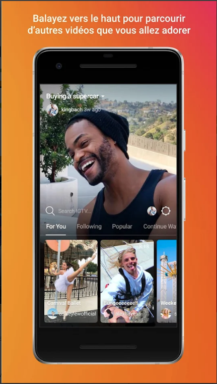 Application IGTV