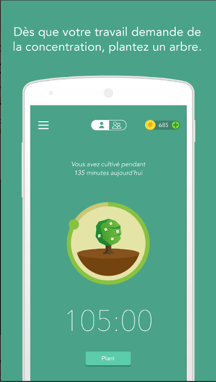 Application Forest : Rester Concentré 