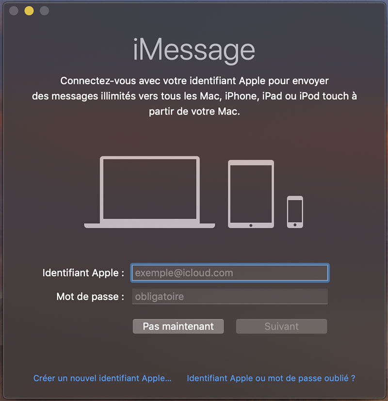 Se connecter à iMessages depuis un Mac