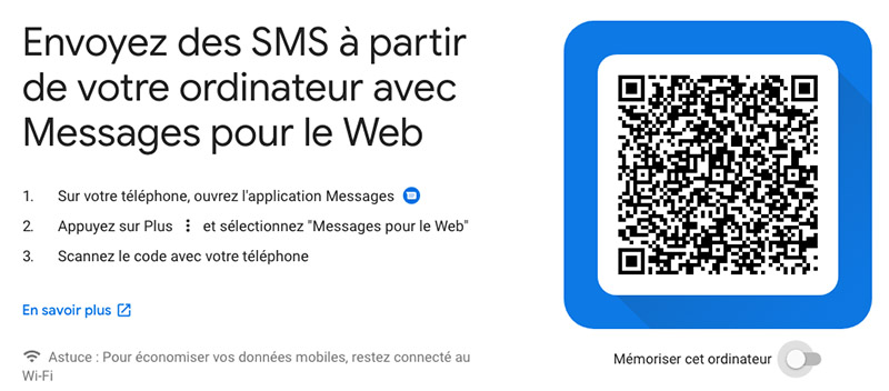 SMS navigateur android
