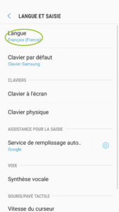 changer langue android