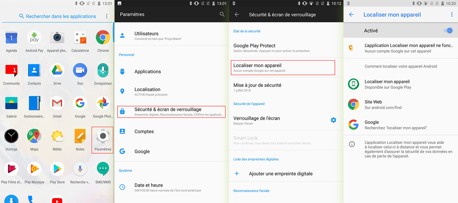 configuration localisation smartphone android