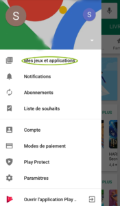 mise à jour application