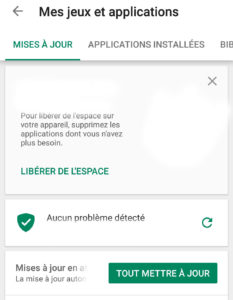 mettre à jour applications android