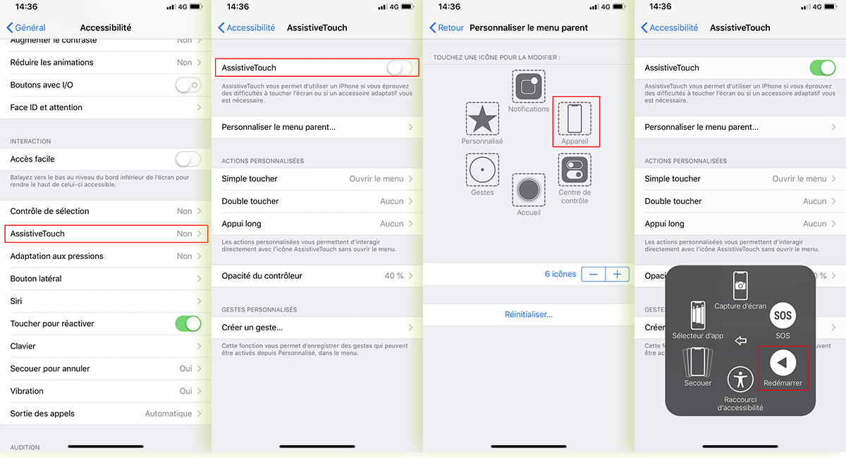 réglage assistive touch iPhone