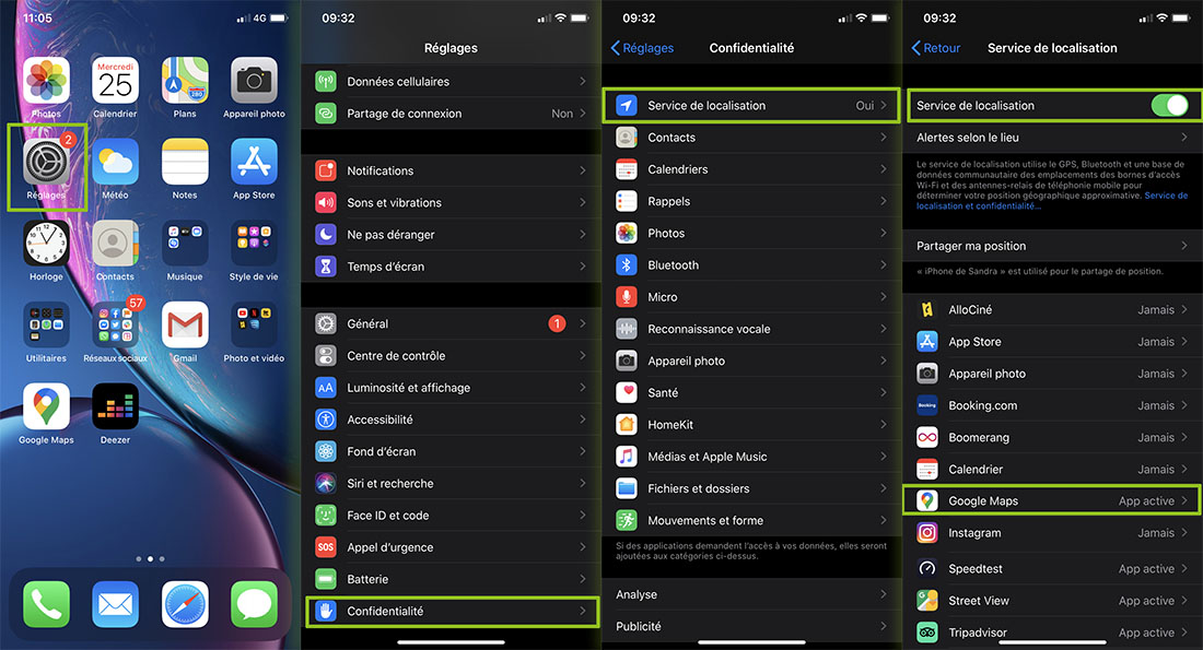 Service localisation iPhone
