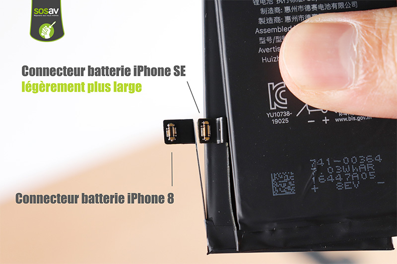 Connecteur batterie iPhone SE 2 et iPhone 8