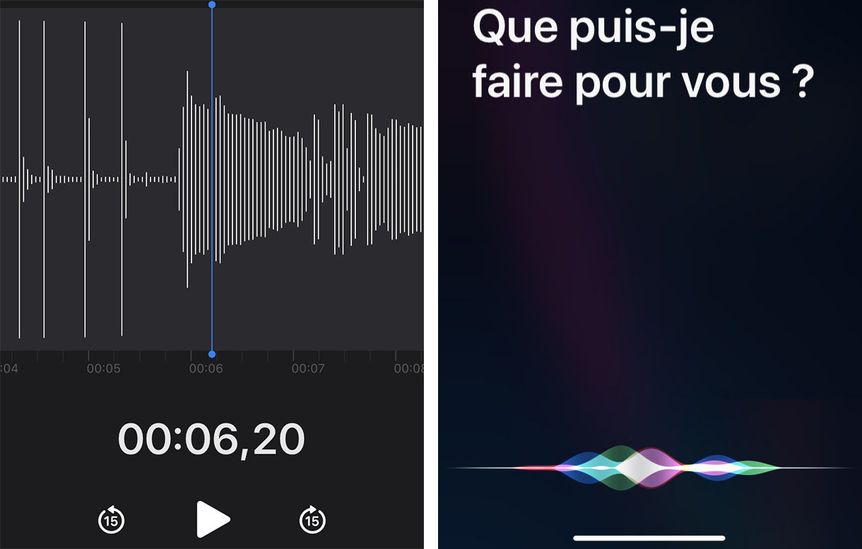 Test micro iPhone avec dictaphone et Siri