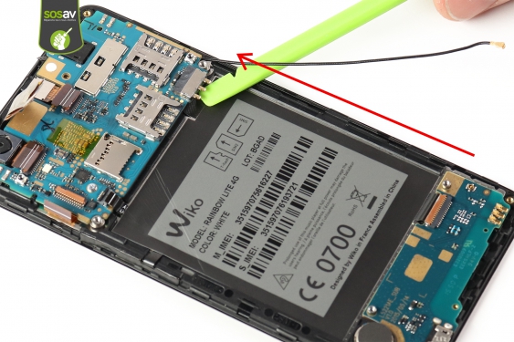 Guide photos remplacement nappe de liaison connecteur de charge Wiko Rainbow Lite 4G  (Etape 16 - image 3)