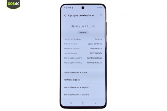 Guide photos remplacement batterie Galaxy S21 Fe (5G) (Etape 1 - image 1)