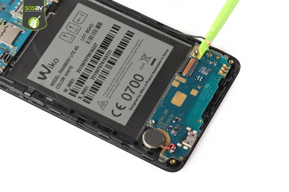 Guide photos remplacement nappe de liaison connecteur de charge Wiko Rainbow Lite 4G  (Etape 16 - image 2)