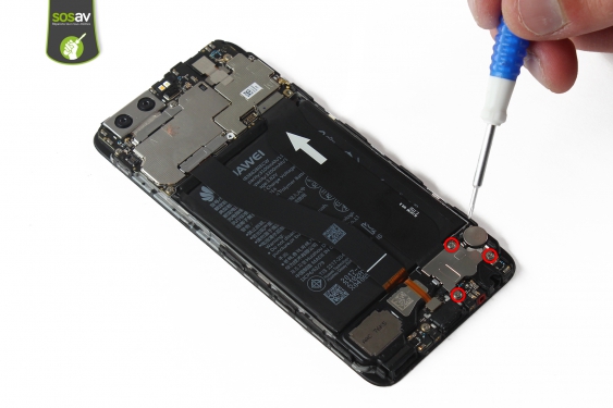 Guide photos remplacement nappe de liaison connecteur de charge Huawei P10 (Etape 11 - image 1)
