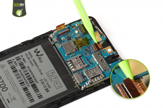 Guide photos remplacement nappe de liaison connecteur de charge Wiko Rainbow Lite 4G  (Etape 15 - image 3)