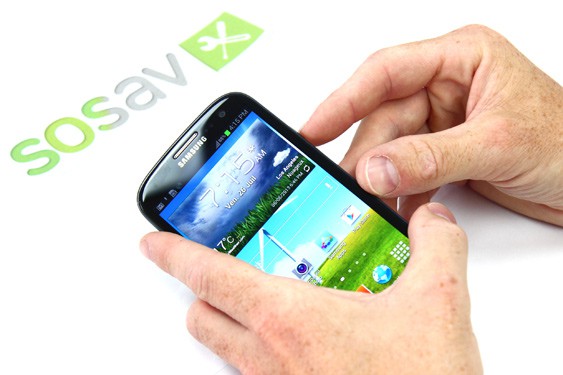Guide photos remplacement lecteur carte sim + micro sd Samsung Galaxy S3 (Etape 1 - image 1)