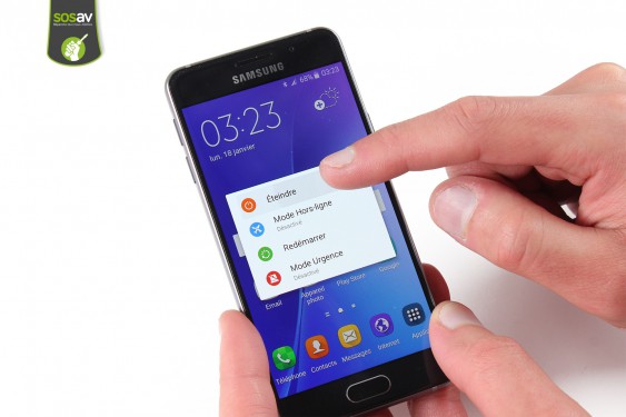Guide photos remplacement haut-parleur interne Samsung Galaxy A3 2016 (Etape 1 - image 2)