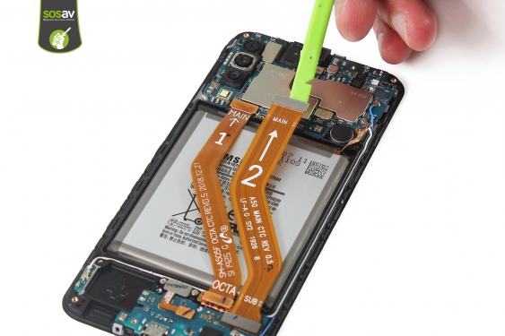 Guide photos remplacement nappe de liaison connecteur de charge Galaxy A50 (Etape 14 - image 2)
