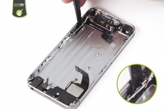 Guide photos remplacement nappe power + vibreur + volume iPhone SE (Etape 34 - image 3)