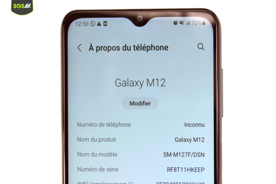 Guide photos remplacement coque arrière Galaxy M12 (Etape 1 - image 1)
