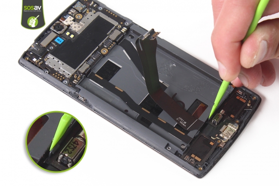 Guide photos remplacement nappe haut-parleur, micro & antenne OnePlus One (Etape 16 - image 1)