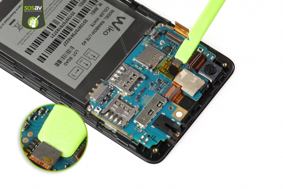 Guide photos remplacement nappe de liaison connecteur de charge Wiko Rainbow Lite 4G  (Etape 14 - image 1)