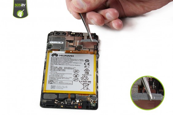 Guide photos remplacement nappe de liaison connecteur de charge Huawei P9 (Etape 12 - image 3)