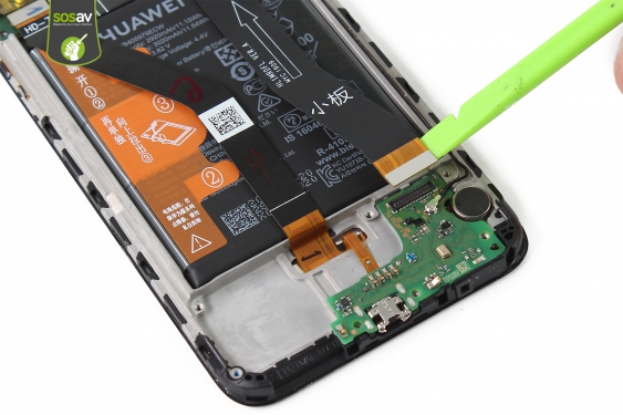 Guide photos remplacement nappe de liaison connecteur de charge Huawei Y6 2019 (Etape 13 - image 2)