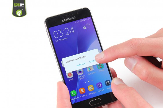 Guide photos remplacement haut-parleur interne Samsung Galaxy A3 2016 (Etape 1 - image 3)