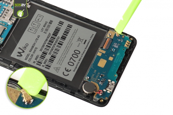 Guide photos remplacement nappe de liaison connecteur de charge Wiko Rainbow Lite 4G  (Etape 16 - image 1)