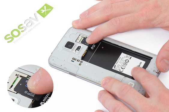 Guide photos remplacement carte micro sd Samsung Galaxy S5 (Etape 6 - image 2)