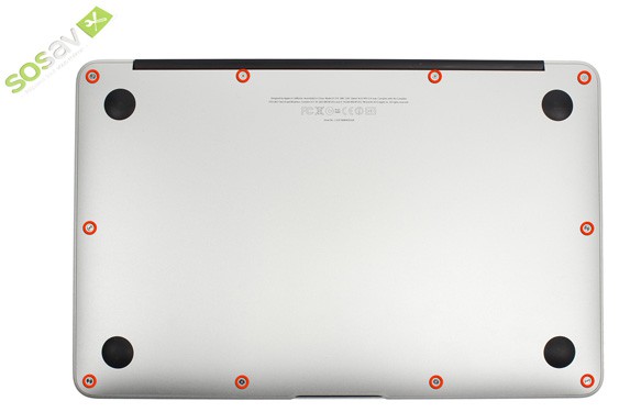 Guide photos remplacement haut parleur gauche MacBook Air 11" Fin 2010 (EMC 2393) (Etape 1 - image 1)