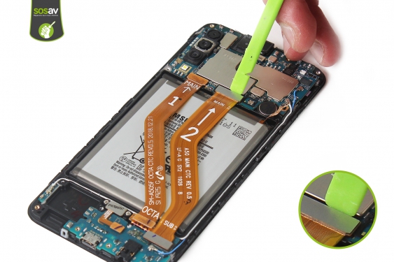 Guide photos remplacement nappe de liaison connecteur de charge Galaxy A50 (Etape 14 - image 1)