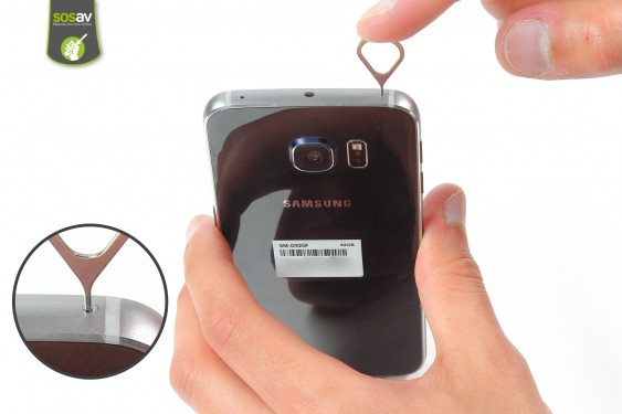 Guide photos remplacement carte sim Samsung Galaxy S6 Edge (Etape 2 - image 2)