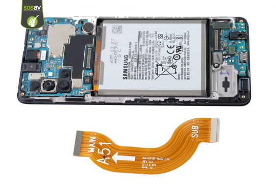 Guide photos remplacement nappe de liaison connecteur de charge  Galaxy A51 (Etape 10 - image 1)