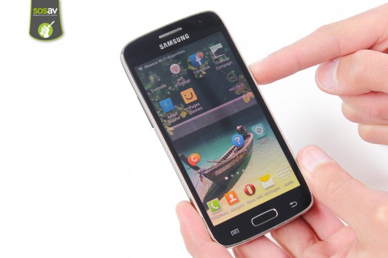 Guide photos remplacement lecteur carte sim et microsd Samsung Galaxy Core 4G (Etape 1 - image 1)