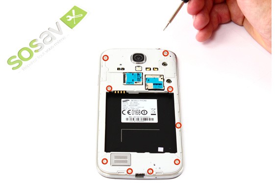 Guide photos remplacement lecteur sim + carte micro sd Samsung Galaxy S4 (Etape 5 - image 1)