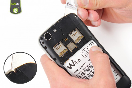 Guide photos remplacement lecteur carte sim et microsd Wiko Stairway (Etape 9 - image 3)