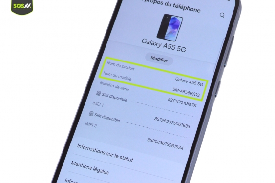 Guide photos remplacement connecteur de charge Galaxy A55 (Etape 1 - image 1)
