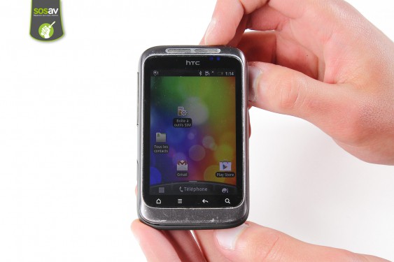 Guide photos remplacement vitre tactile HTC Wildfire S (Etape 1 - image 1)