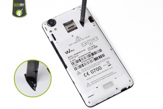 Guide photos remplacement câble coaxial Wiko Rainbow Up 4G (Etape 4 - image 3)