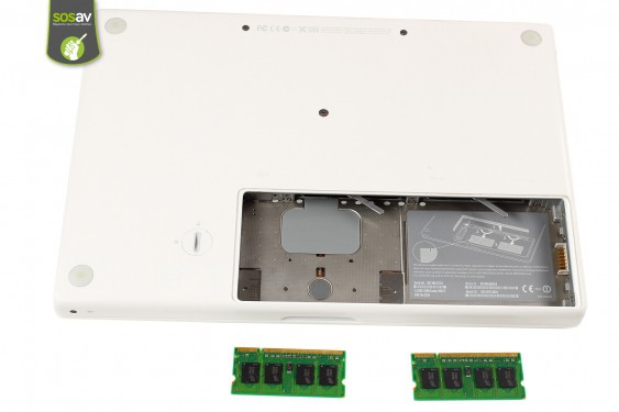 Guide photos remplacement barrettes mémoire ram Macbook Core 2 Duo (A1181 / EMC2200) (Etape 6 - image 2)