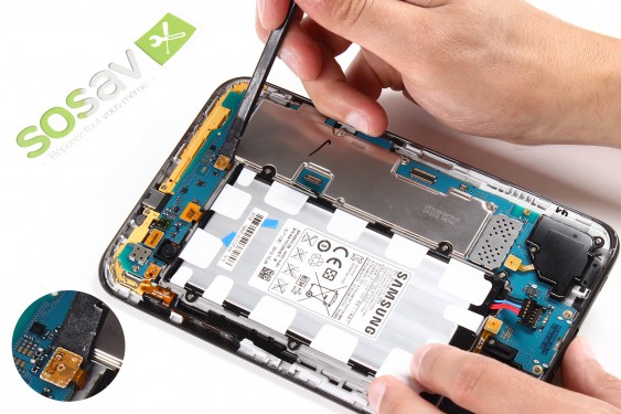 Guide photos remplacement nappe de liaison de l'écran lcd Samsung Galaxy Tab 2 7" (Etape 10 - image 3)