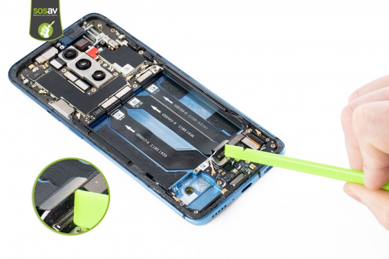 Guide photos remplacement nappes de liaison connecteur de charge OnePlus 7T Pro (Etape 21 - image 2)
