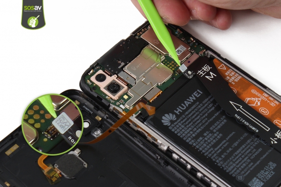 Guide photos remplacement nappe de liaison connecteur de charge Huawei P Smart 2019 (Etape 9 - image 2)